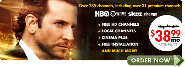 DIRECTV - Over 285 channels, including every premium channel