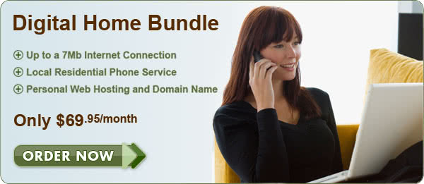 Internet, Home Phone & Personal Hosting only $69.95
